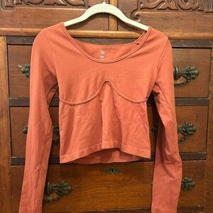 Aura Pink Fitted Crop Blouse